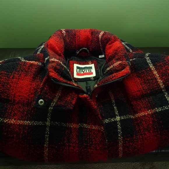 Women's Levi's Red and blue bomber jacket size Medium - Picture 8 of 9